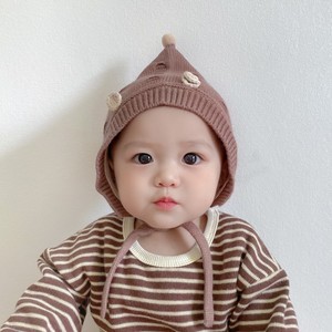 婴儿帽子秋冬宝宝奶嘴尖尖巫师帽男童毛线帽儿童女童保暖护耳帽潮