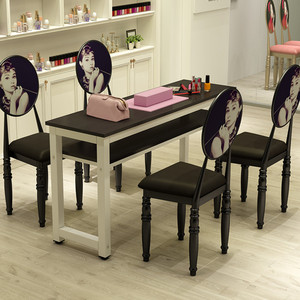 双层铁艺二手价美甲桌单双人修甲台特价经济型美甲台桌椅套装aiiy