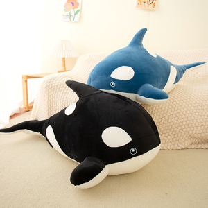 海洋动物虎鲸毛绒玩具黑虎鲨鱼公仔睡觉抱枕玩偶娃娃超软儿童男生