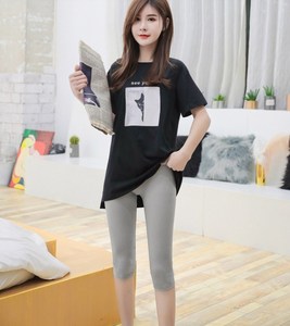 夏季冰丝七分打野裤户外老公老婆约会神器女开方便档打底裤免脱