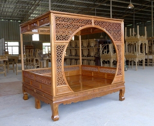 仿古实木床踏步