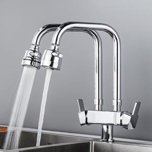 厨房水龙头冷热水双管双头水槽洗菜池洗菜盆龙头可旋转双控双出水