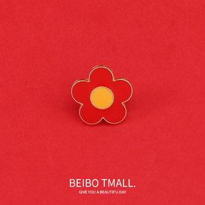 2021新款潮送你一朵小红花胸针情侣学生可爱日系胸花金属别针配饰