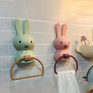 卫生间儿童毛巾架免打孔浴室卡通置物架挂毛巾的架子网红可爱神器