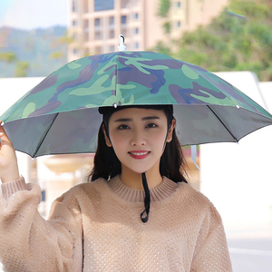 钓鱼头戴式遮阳伞户外特大号双层雨伞防晒防风雨折叠垂钓帽子雨伞