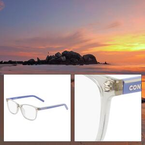 正品代购converse匡威白色方形镜框蓝色镜腿超轻男士眼镜架