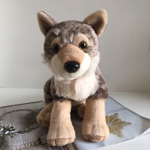 动物世界冰原狼狗wolf毛绒玩具公仔早教学安抚生日用品装饰品摆件