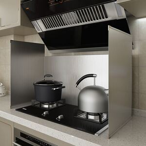 不锈钢厨房挡油板隔油挡风板防油一体防火板折叠升级版炉灶油烟罩