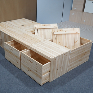 榻榻米拼床抽屉木箱床加宽飘窗木箱子柜子凳储物箱定制实木地台