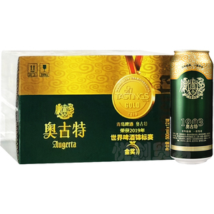 青岛啤酒 奥古特听装易拉罐熟啤500ml*12罐整箱4.7度醇正口感黄啤