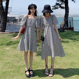 同色系法式闺蜜装森系炸街连衣裙子夏季姐妹装三人温柔风套装学生