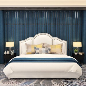 美式布艺皮艺软包床头板酒店宾馆床头靠背屏风卧室床头欧式床头