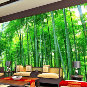 3d立体绿色竹林背景墙壁纸5d高清卧室客厅壁画影视墙养眼墙布壁布
