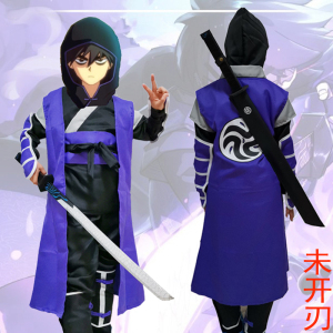 刺客装儿童成人武士柒cos服装风衣紫色衣服伍567套装假发刀0人付款