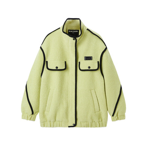 【商场同款】太平鸟女装冬季新款撞色廓形大衣羊毛外套A3AAC4405