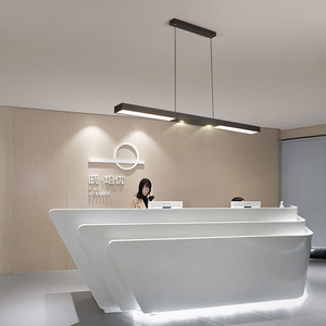 led长条灯办公室吊灯一字长方形方通灯前台工作区设计师吧台射灯