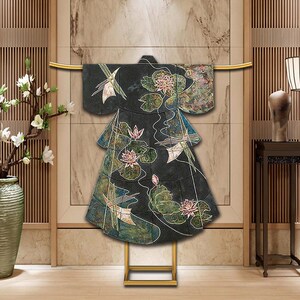 汉服落地展示架日式和服衣帽架禅意戏服挂衣架唐装仿古t字铁艺架