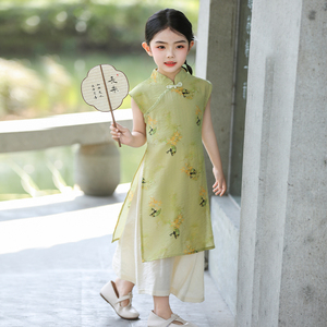 女童汉服套装夏季2024新款旗袍儿童裙子唐装小女孩新中式国风夏装