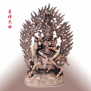 吉祥天母佛像 藏传佛教密宗护法像 居家供奉摆件  紫铜班丹拉姆像