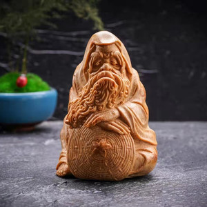 雅园竹核雕名家杜正刚老师达摩竹根雕纯手工雕刻文玩手把件摆件