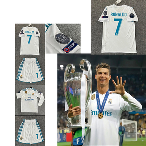 1718皇家马德里皇马球衣7号c罗10号莫德里奇欧冠决赛版长短袖套装