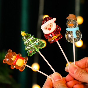 圣诞节糖果棒棒糖创意网红卡通圣诞老人雪人平安夜零食糖果礼盒装