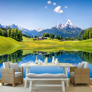 00110人付款淘宝8d新中式轻奢金山麋鹿大气墙布8d立体电视墙背景墙