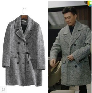 韩国it专柜正品我的前半生贺涵明星同款格子双面羊绒大衣风衣外套