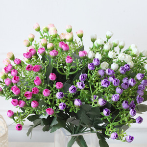 6叉36朵米兰苞芯 仿真小花束玫蕾 仿真植物家居装饰假花人造娟花