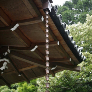 紫铜雨链装饰品日式屋檐雨链排水链落水链导雨水链天沟引水链雨铃