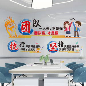 办公室团队励志贴公司墙面装饰激励标语海报纸自粘墙贴画墙壁贴纸