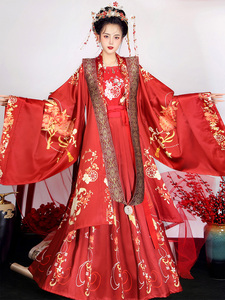 汉服婚服宋制凤冠霞帔花嫁情侣齐腰襦裙秋冬古装红色古风女装秋季