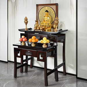 256人付款淘宝放财神爷的供台架子财神柜挂墙家用香炉神台桌观音佛像