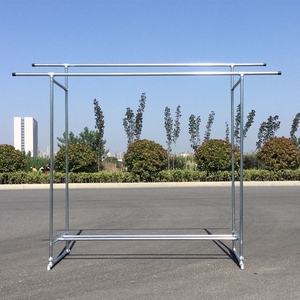 加厚加粗户外镀锌钢管晾衣架子水管阳台晾衣服落地双杆多功能收纳