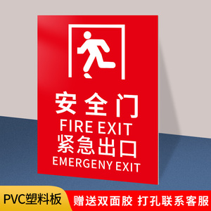 消防门标识安全门标识贴紧急出口请勿阻塞疏散通道逃生门安全出口指示