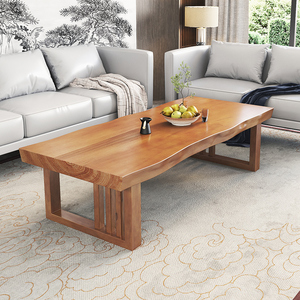 茶几餐桌两用高60cm客厅家用长方形茶桌沙发桌子原木大板实木茶台