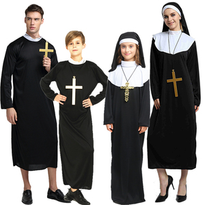 复活节成人男COS耶稣神父牧师传教士服装 万圣节修女圣母演出衣服