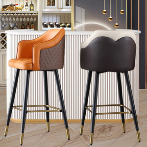 吧台椅高脚凳现代简约高椅子设计师款网红北欧旋转家用轻奢靠背椅