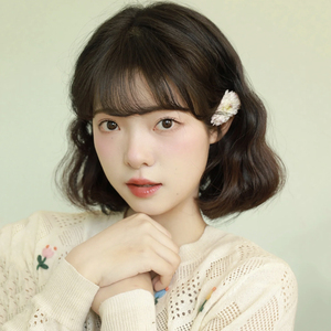 假发女短发圆脸水波纹羊毛卷全头套自然短卷发假发2021年新款时尚