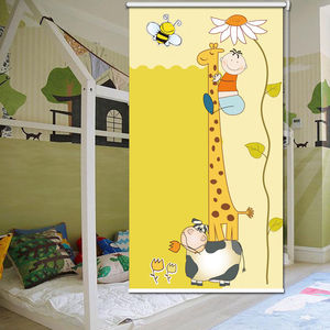 卡通画卷帘儿童卧室书房阳台全遮光手拉升降胀紧式免打孔遮挡窗帘