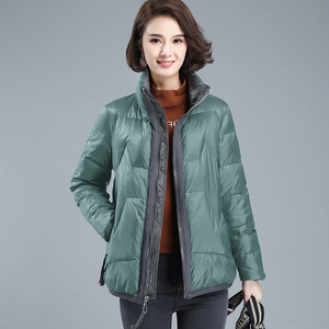 撞色黑色宽松大码无帽立领轻便年轻妈妈冬天外套林马卡诗卡旗舰店