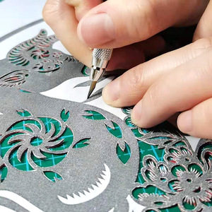 中秋剪纸嫦娥奔月装饰画纸制手工精美墙贴中国传统文化特色工艺品