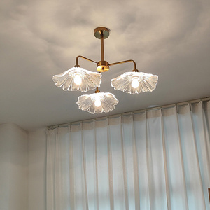 全铜玻璃卧室吸顶吊灯复古餐厅灯简约小户型客厅日式风格网红灯具