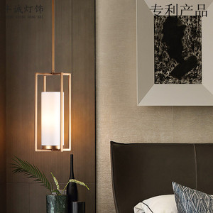 新中式小吊灯简约卧室床头灯现代客厅背景墙过道吧台餐厅吊线灯