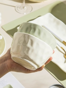 2023新款陶瓷餐具盘子碗盘组合家用单个饭碗汤碗奶油风碗碟套装