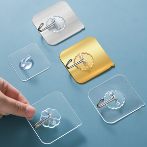 3m魔力无痕贴强力粘钩透明挂钩10只小号家用粉色方形固定粘贴通用