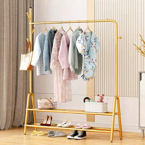 北欧轻奢衣架网红服装店落地挂衣架展示架创意衣帽架置物挂包架子