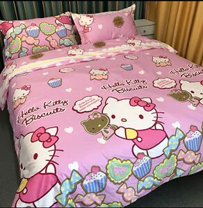 hello kitty 凯蒂猫床单单件单人被套三四件套1.5m宿舍床全棉加厚