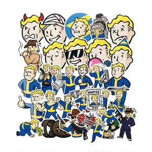 29枚fallout4辐射哔哔小子恶搞个性趣味游戏周边汽车手机电脑贴纸