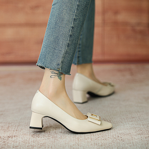 鞋 女鞋 女式皮鞋 邦赛女鞋单鞋正品